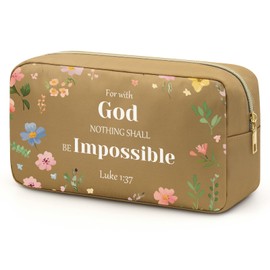 Motivational Makeup Bags Religious Gifts Bible Verse Gift Inspirational Cosmetic Bag Christian Gifts for Women Encouragement Gift Mother's Day Birthday Religious Gifts for Mom Friend Sister Grandma