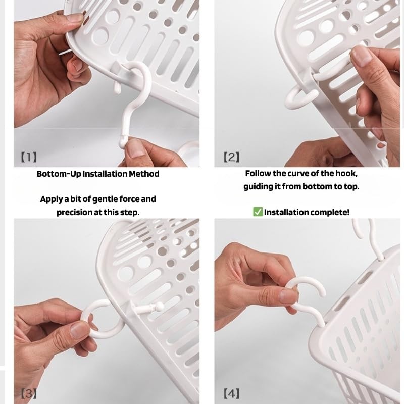 Hanging Bathroom Storage Basket – Wall-Mounted Plastic Organizer Bin for