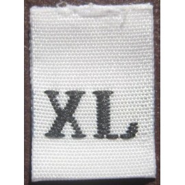 Sean Label 100 pcs WOVEN CLOTHING LABELS, SIZE TAGS WHITE - X-LARGE - XL