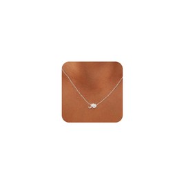 JIKASI Heart Initial Necklaces for Women 14K Gold Plated Dainty A-Z Letter Pendant Necklace Small Simple Gifts for Womens Jewelry