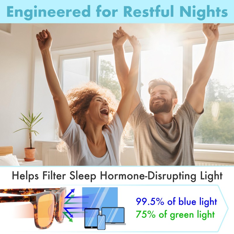 Orange Blue Light Blocking Glasses for Better Sleep - 99.5%