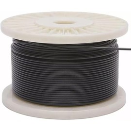 Black Vinyl Coated Stainless Steel 304 Cable Wire Rope 3/64" Thru 1/16" 7x7-1000 ft Coil for DIY Cable Decking Railing System, Marine Grade