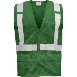 Ironwear 1284 Class 2 Polyester Safety Vest w/Zipper & Radio Clips