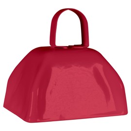 Metal Cowbells with Handles 3 inch Novelty Noise Maker - 12 Pack (Red)