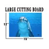 Rogue River Tactical Blue Dolphin Kitchen Glass Cutting Board Decorative