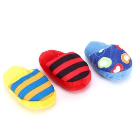 Zerodis 3pcs Squeaky Plush Dog Toys, Cute Pet Plush Toys Slipper Shape Dog Chewing Toys for Large Dogs and Medium Dogs Toys Puppy Toys Squeak