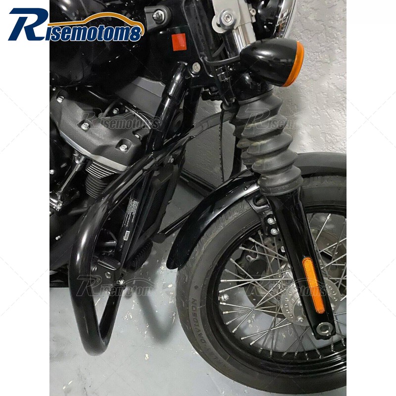 RI Gloss Black Engine Guard Highway Crash Bar For Harley
