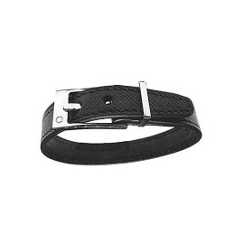 MONTBLANC STAINLESS STEEL & BLACK LEATHER SARTORIAL BRACELET SIZE M 11291663 NEW