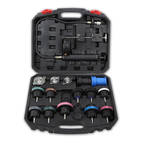 DKwoeshg Coolant Pressure Tester Kit - Radiator Leak Detection Tool