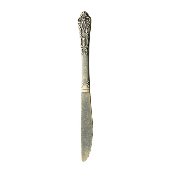 Takakuwa Metal 406821 Rune Dessert Knife, Antique Gold, 8.7 inches (220 mm)