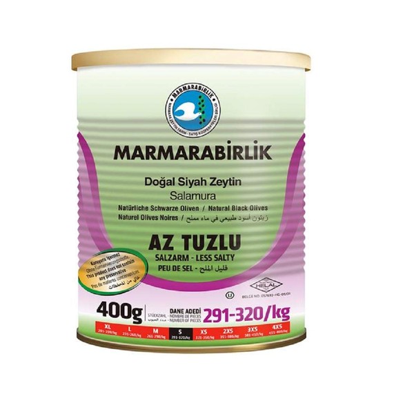 Marmarabirlik Black Olives Less Salty 480g (Siyah Zeytin)