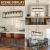 Boncoo 6 Light Black Chandeliers for Dining Room, Adjustable Height