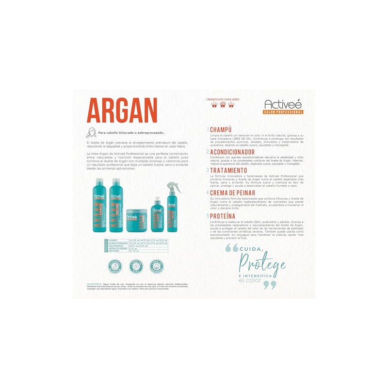 Tratamiento Capilar Activee Professional Argan Tecnologia para cuidado Intensivo de