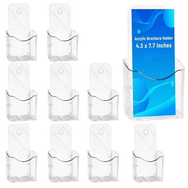 XINGTS 10 Pack Brochure Display Stand,4 Inches Acrylic Pamphlet Holder