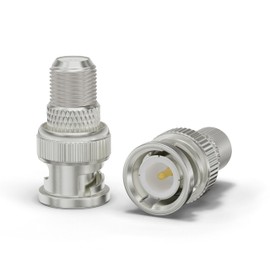 THE CIMPLE CO RF (F81) and BNC Coaxial Adapter - BNC Male to Female F81 (F-Pin) Connector, Adapter, Coupler, and Converter - for RG11, RG6, RG59, RG58, SDI, HD SDI, CCTV - 4 Pack