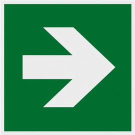 Champion Sign – 150 x 150 mm photoluminescent Sign/Information Sign/Brigade Path/Escape Emergency Exit and Safety Marking/Industry Marking, 503820