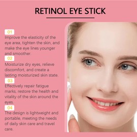 2 Stück Retinol Eye Stick, Eye Brightener Stick, Instant Eye Cream, Reduction of Fine Lines, Smooths Wrinkles, Eye Cream for Swelling, Eye Care for Men and Women, Für alle Hauttypen Geeignet
