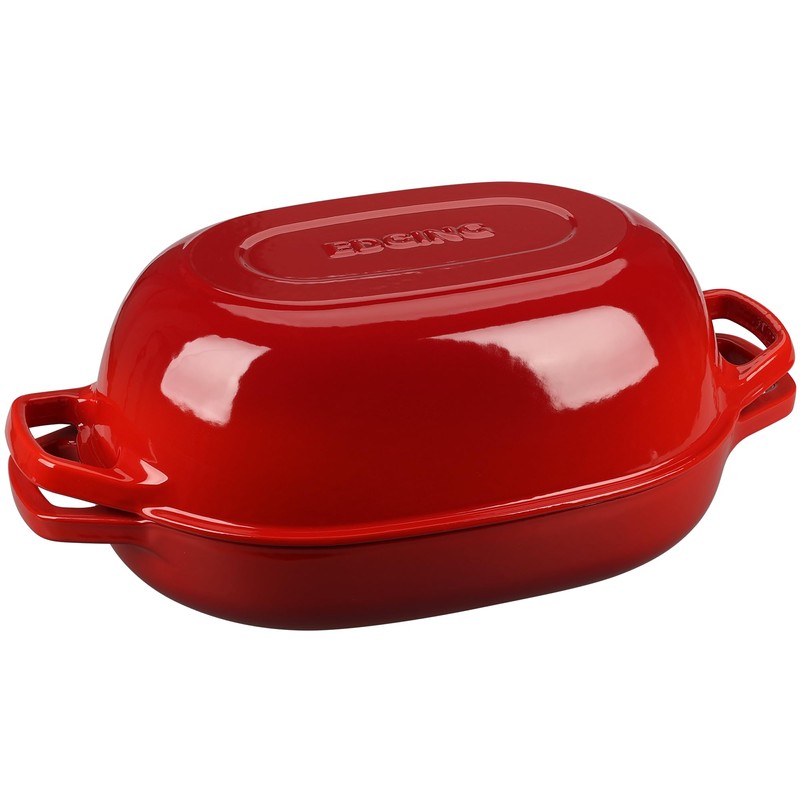 EDGING CASTING Enameled Cast Iron Dutch Oven Pot with Lid,