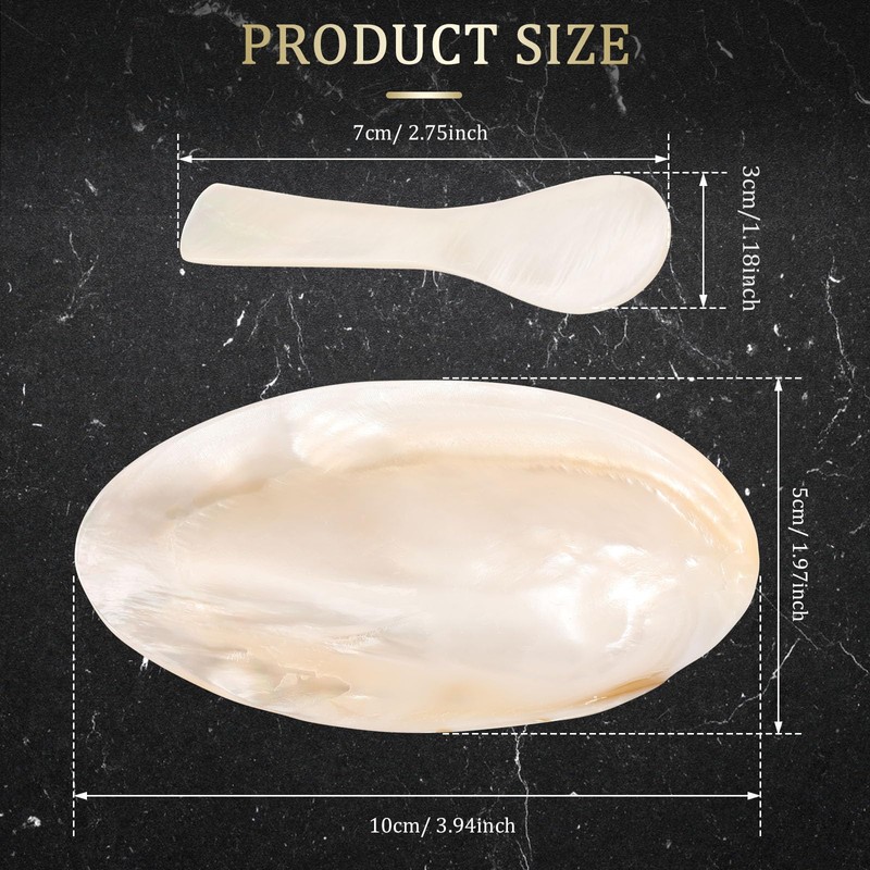Mother of Pearl Caviar Serving Set - 2 Shell Dishes