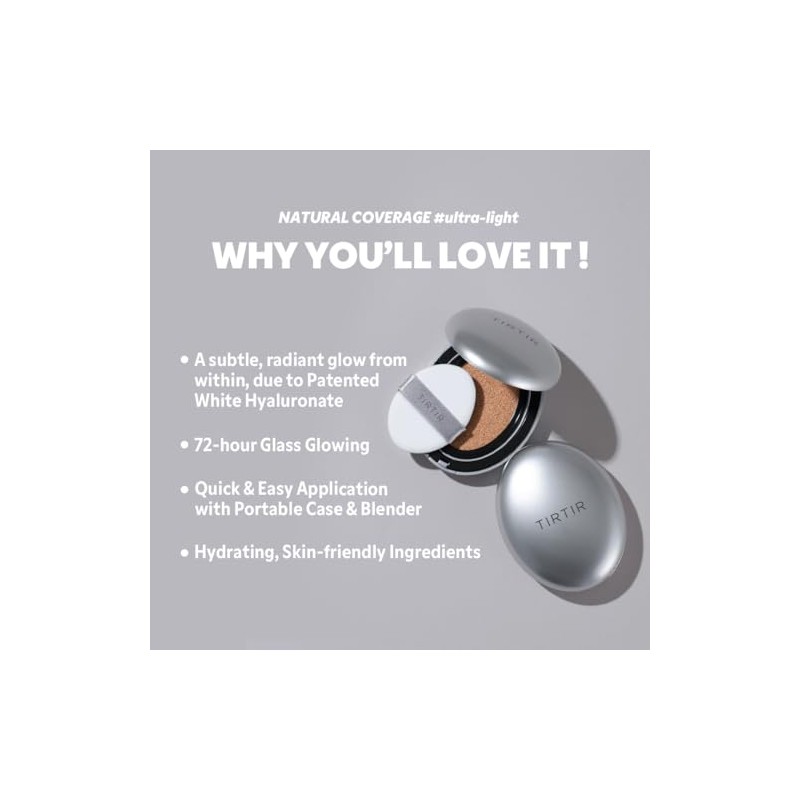 Tirtir Mask Fit Aura Silver Cushion Foundation Semi Glow Finish