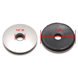 1/4” x 1” OD Stainless EPDM Washers, (50 pc) Neoprene Backed, Choose Size & Qty, by Bolt Dropper