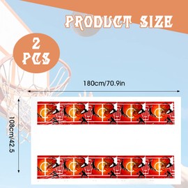 2 Pieces Basketball Table Cloth, Basketball Party Tablecloths Plastic Table Cover Party Disposable Basketball Theme Party Supplies for Kids Adult Birthday March Madness Party Decorations 180 * 108 cm