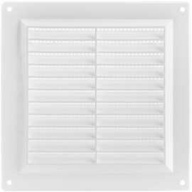 ECOPRO VENT / 4" x 4" Inch Inside Measurement/White Plastic Ventilation Grille with Protective Mesh. HVAC. Indoor Vent Cover. / 6" x 6" Inch Outer Measurement/Does NOT Include Screws
