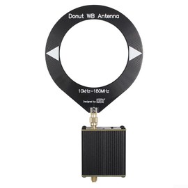 Donut AM MW/SW Antenna, Portable Mini Loop Antenna 10kHz-180MHz for HFDY Malahiteam HF Middle Wave with Low Impedance Converter