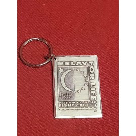 Wendell August Forge Aluminum Hand Hammered Key Ring Fob RELAY FOR LIFE