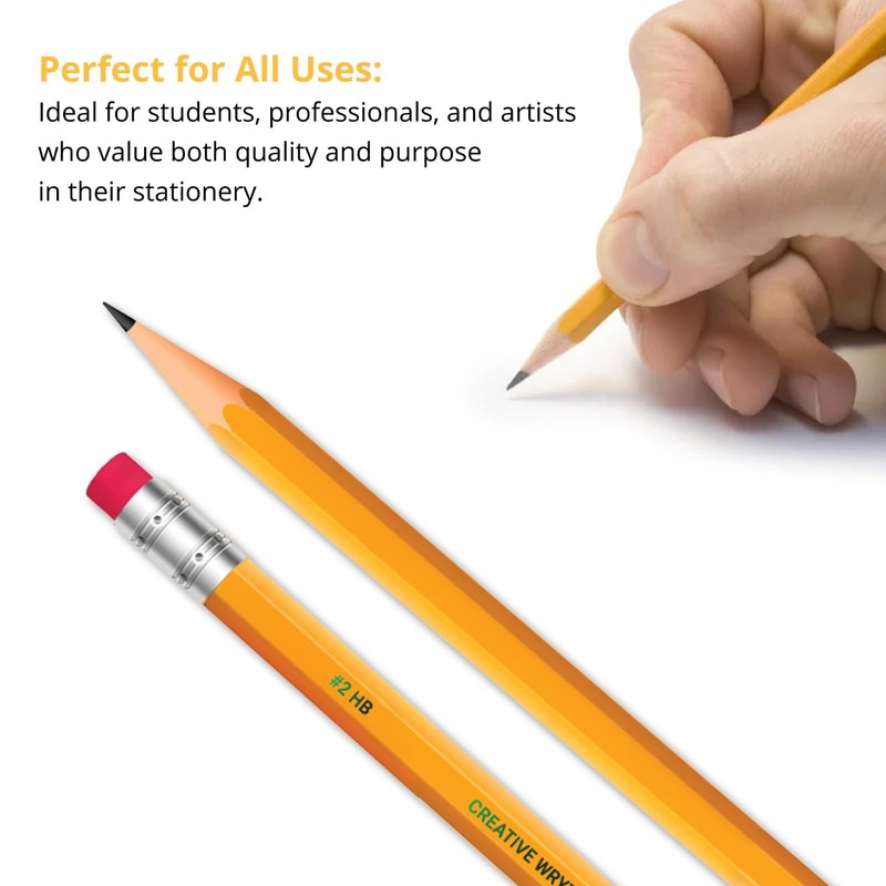 Creative WRYT Wood-Cased #2 Pencils 12 Pack, Pre-sharpened, HB Lead