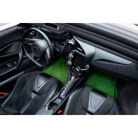 Artificial Grass Car Mats – 4-Piece Green Turf Floor Mat Set with Non-Slip Rubber Backing, Universal Fit for Cars, Trucks & SUVs by Sunset Products