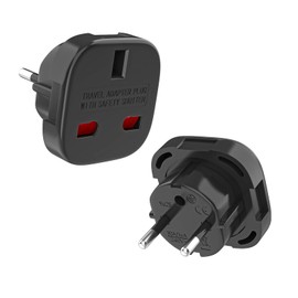 VIEVRE Pack of 2 adapters UK to DE, adapter England Germany plug, UK adapter to EU, UK plug adapter to EU, UK to EU adapter, UK adapter UK to EU, socket adapter England