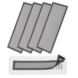 YOKIVE 5 Pcs Magnetic Floor Vent Covers, Floor Register Cover PVC Mesh Air Vent Screen Filters, Great for Home Floor, Wall, Ceiling, Catch Debris Hair Dust (Black, 13-Inch x 5-Inch)