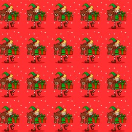 GRAPHICS & MORE Christmas Elf with Presents and Gifts Gift Wrap Wrapping Paper Rolls