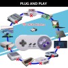 2PCS SNES Controller Gamepad + 2.4GHz USB Receiver Compatible with