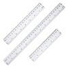 3pcs Ruler 15cm 20cm 30cm, Plastic Clear Shatterproof Rulers for School