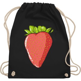 Shirtracer - Gym Bag Backpack - Sayings Statement - Strawberry Strawberry Strawberries Summer Fruits Gift, 2 Black