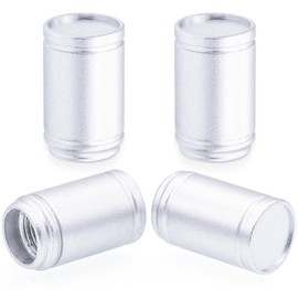 MEAJOO 4PCS Car Tire Valve Stem Caps, Airtight Seal Heavy Duty, with Rubber O-Ring, Universal for Cars, SUVs, Bike, Bicycles,Trucks and Motorcycles (Silver)