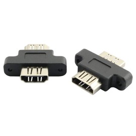 Traodin Adaptador HDMI de ángulo recto de 90 grados HDMI macho a hembra, 2 unidades, Con orejas F/F