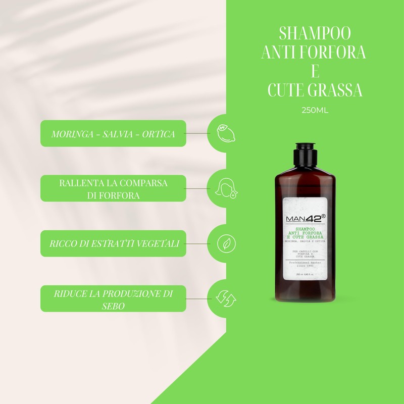Man 42 Anti-Dandruff Shampoo for Hair with Dandruff and Oily