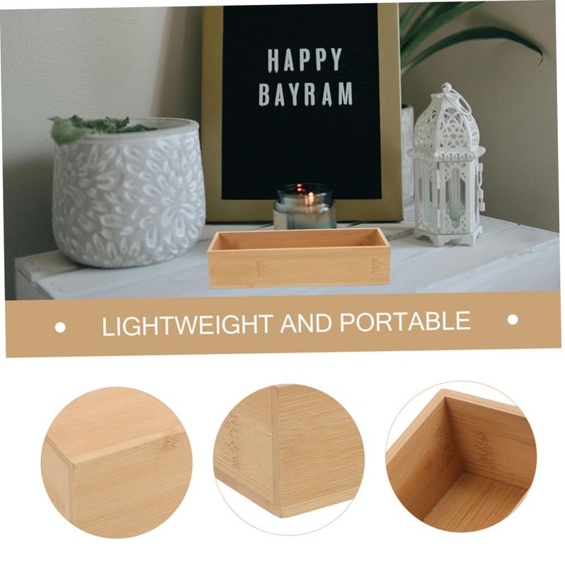 Alipis Bamboo Silverware Tray 3pcs Wooden Drawer Organiser Organiser Box