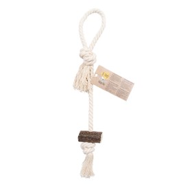 RF - Deer Dog Chew Rope with Deer Antlers, 55-60 cm, Toy, Chew, Natural and Safe Teething Ring, Durable, Deer Antlers and Cotton, Hard Version