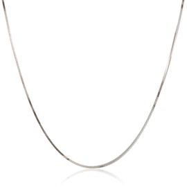 PORI JEWELERS 925 Sterling Silver .7MM Magic 8 Sided Italian Snake Chain - for Women (Silver, 16)