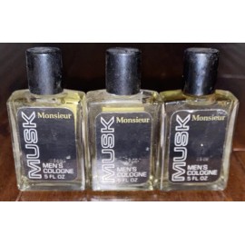 Dana Monsieur Musk by Dana .5 oz / 15 ml Cologne COL EDC Splash for Men (Lot of 3)
