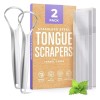 BASIC CONCEPTS Tongue Scraper 2 Pack Reduce Bad Breath Travel