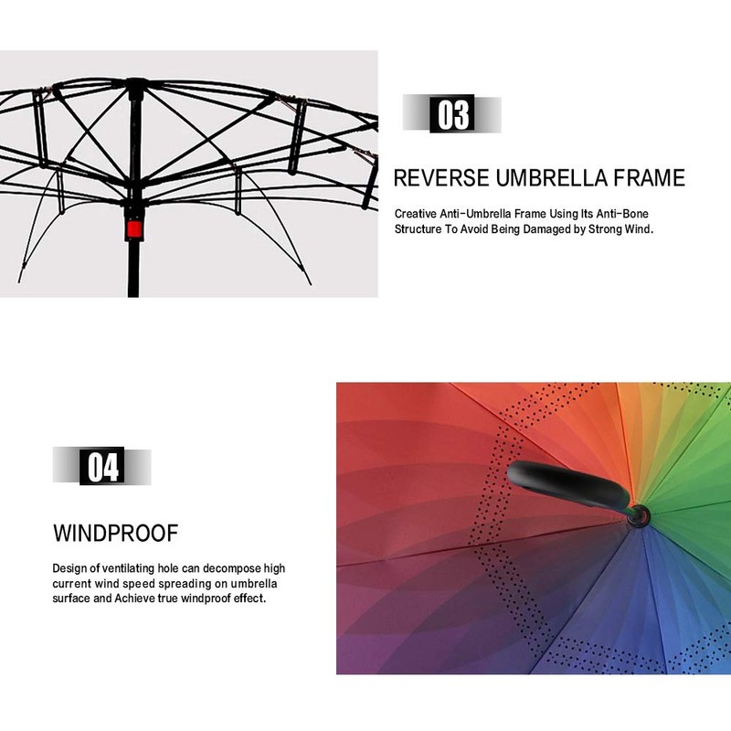 MRTLLOA 40/49/56 Inch Oversize Windproof Inverted Reverse Upside Down Umbrella,