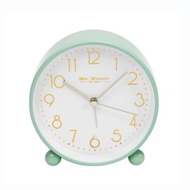 Widdop Metal Case Arabic Dial Alarm Clock with Metal Feet, Light & Snooze Function (Green)