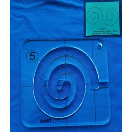 YICBOR Swirl Template for Quilting Fits inside FMQ Grip 5