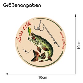 Finest Folia Fish Sticker Retro Style Car Boat Fishing Suitcase Fishing Accessories Weatherproof (01 Pike, No Talk)