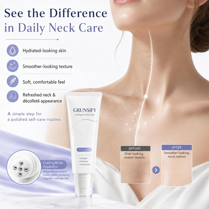 Collagen Fullerene Neck Cream with Roller Applicator, 1 Count
